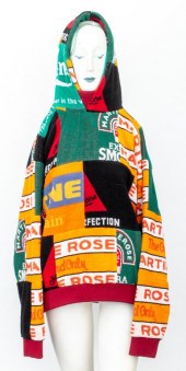 MARTINE ROSE PRINTED TERRY HOO