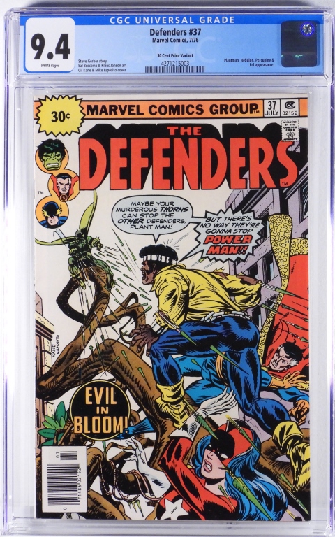 MARVEL COMICS DEFENDERS #37 CGC 9.4
