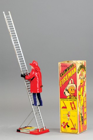 MARX BOXED CLIMBING FIREMAN Plastic
