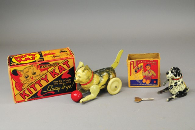 MARX JUMPING DOG AND ''KITTY''