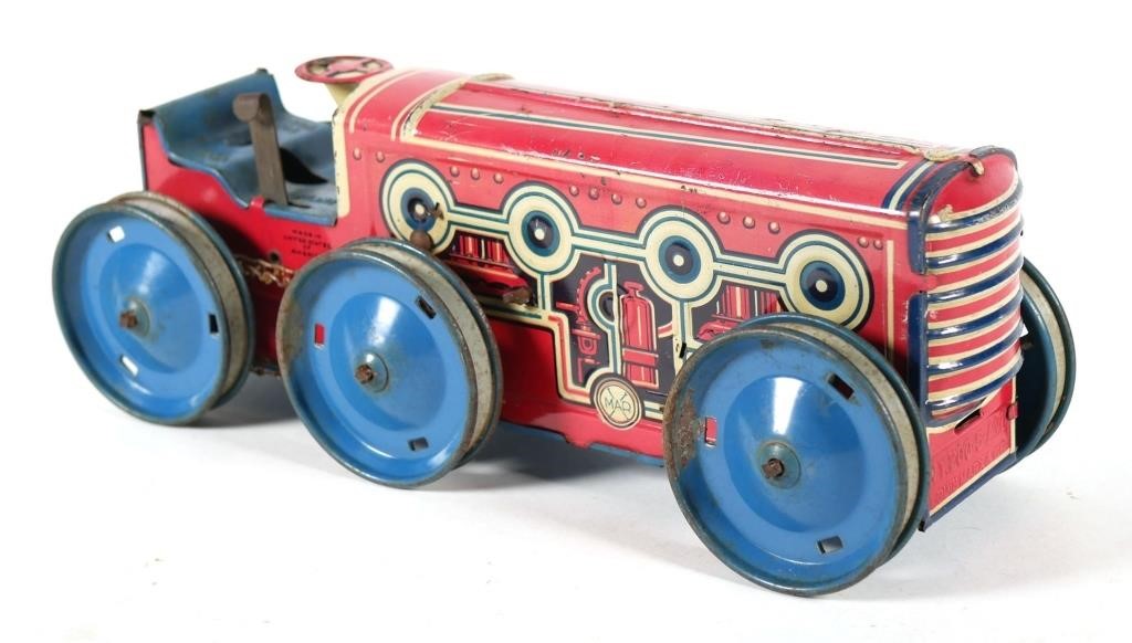 MARX TIN LITHO 6 WHEEL WINDUP