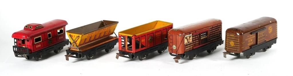 MARX TIN LITHO TOY TRAIN CARSSet of