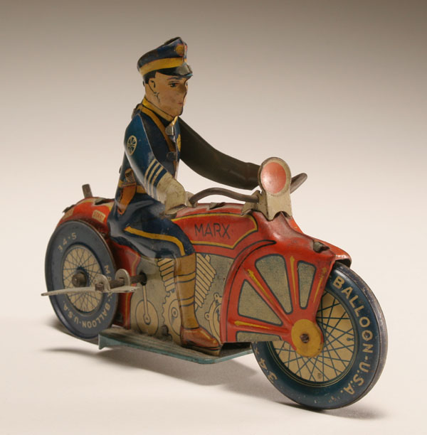 Marx wind up police motorcycle; key