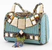 MARY FRANCES BLUE BEADED SHOUL