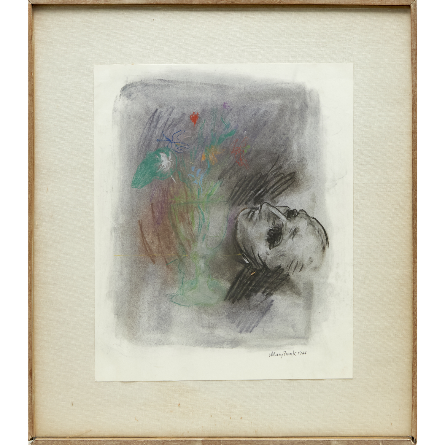 MARY FRANK, COLOR CHALK ON PAPER,