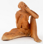 MARY FRANK SEATED NUDE TERRACO