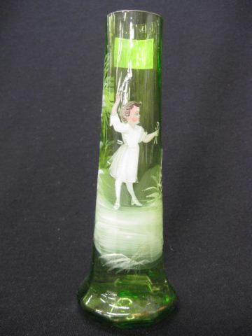 Mary Gregory Art Glass Vase scene