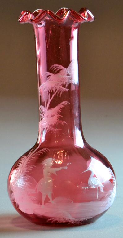 Mary Gregory Style Cranberry