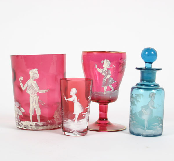 Mary Gregory style glass; vintage