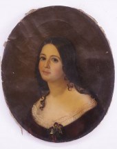 MARY JANE PEALE OVAL OIL ON CA