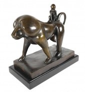 MASIBY BRONZE BABOON & BABY MO