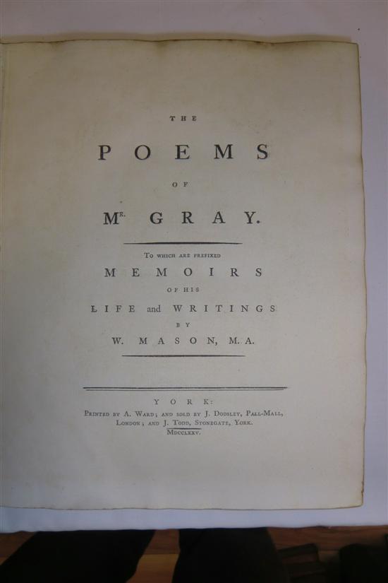 MASON (W) THE POEMS OF MR GRAY