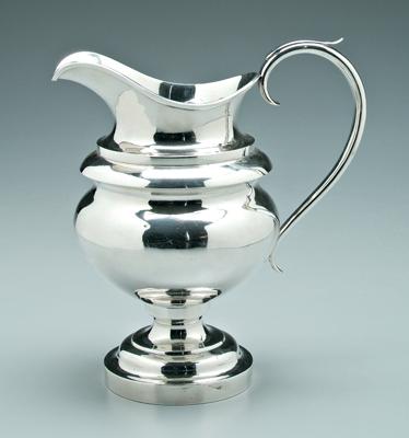 Masonic coin silver pitcher,