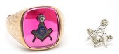 MASONIC RING AND PIN, 2 ITEMS1