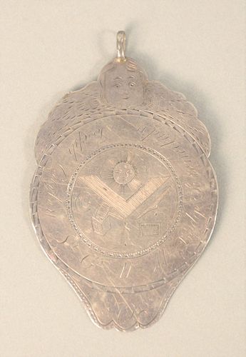 MASONIC SILVER PENDANT HAVING