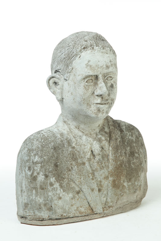 MASONRY BUST OF MAN.  American 
