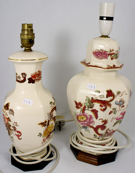 Masons Lampbases decorated in the