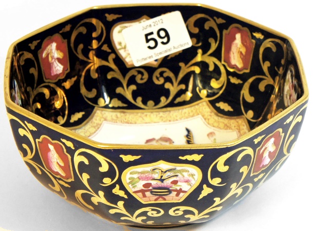 Masons Rich Gold and Blue Hexagonal