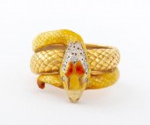 MASRIERA 18K GOLD ENAMEL & DIA