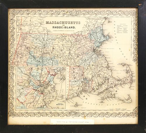 MASSACHUSETTS AND RHODE ISLAND MAP,