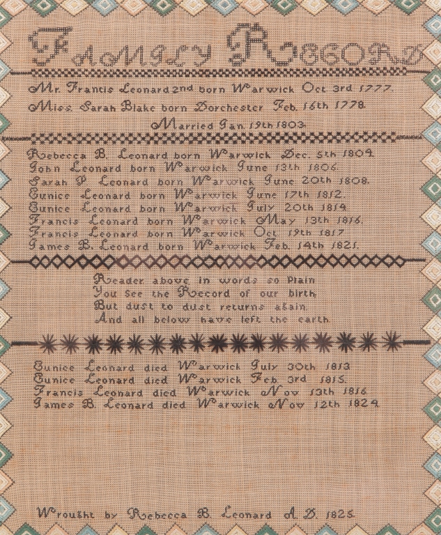 MASSACHUSETTS LEONARD FAMILY RECORD