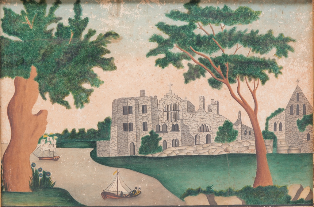 MASSACHUSETTS SCHOOL GIRL LANDSCAPE