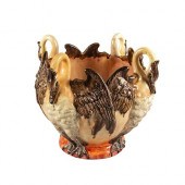 MASSIER POTTERY SWAN JARDINERE