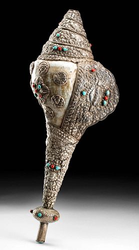 MASSIVE 19TH C. TIBETAN SILVER