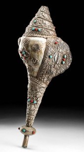 MASSIVE 19TH C. TIBETAN SILVER