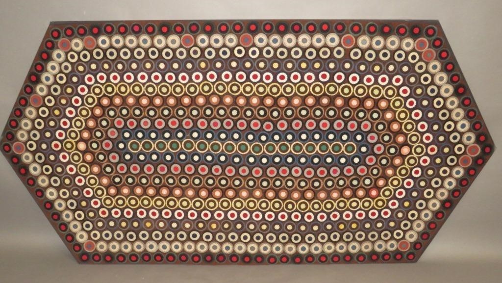 MASSIVE APPLIQUED PENNY RUGca. late
