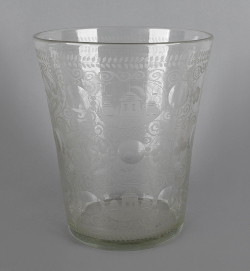 Massive Bohemian glass tumbler