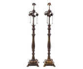 MASSIVE BRONZE CANDLESTICK LAM