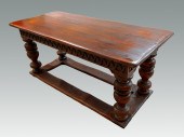 MASSIVE CARVED OAK REFECTORY T