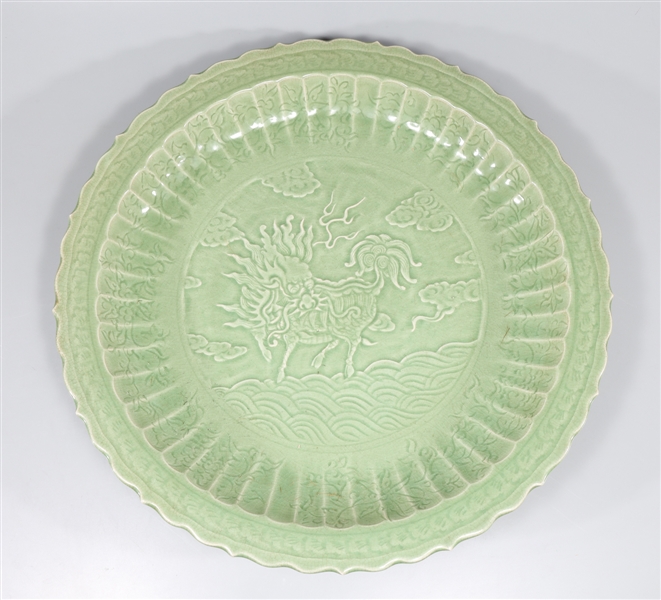 Massive Chinese celadon glazed