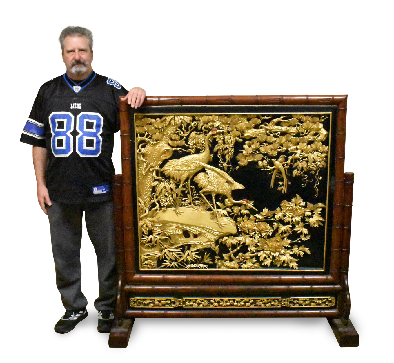 MASSIVE CHINESE GILT LACQUER CARVED