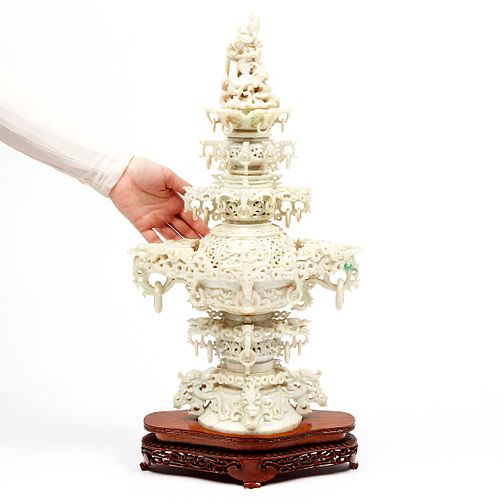 MASSIVE CHINESE PRC CARVED JADE