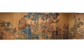 MASSIVE CHINESE SILK PAINTINGS