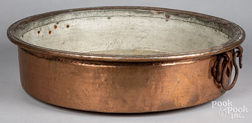 MASSIVE COPPER COOKWARE PAN, 19TH