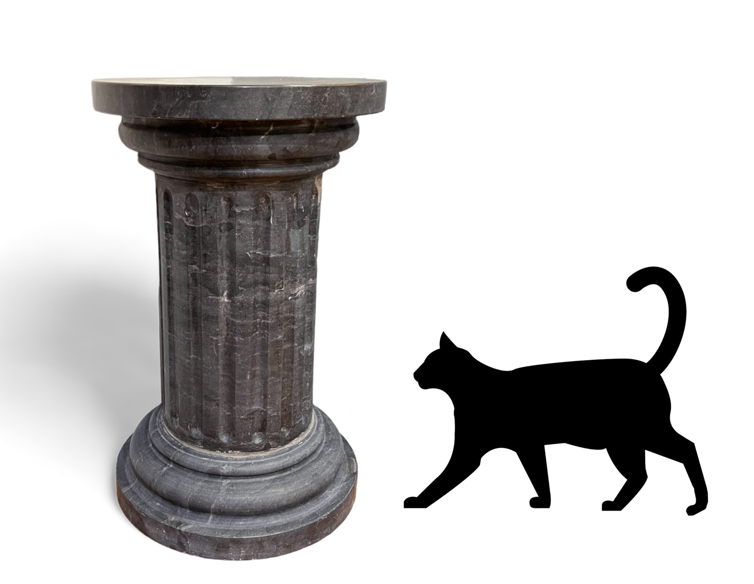 MASSIVE GREY MARBLE FLUTED