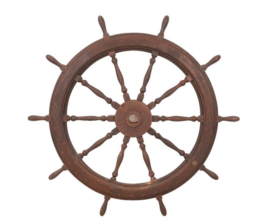 Massive mahogany and brass ship's