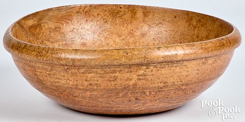MASSIVE NEW ENGLAND BURL BOWL, 19TH