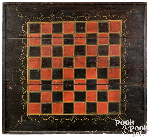 MASSIVE PAINTED PINE GAMEBOARD,