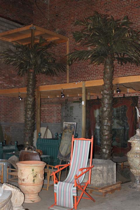 MASSIVE PAIR OF FAUX PALM TREES