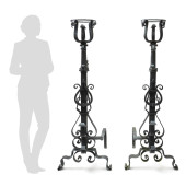 MASSIVE PAIR OF WROUGHT IRON A