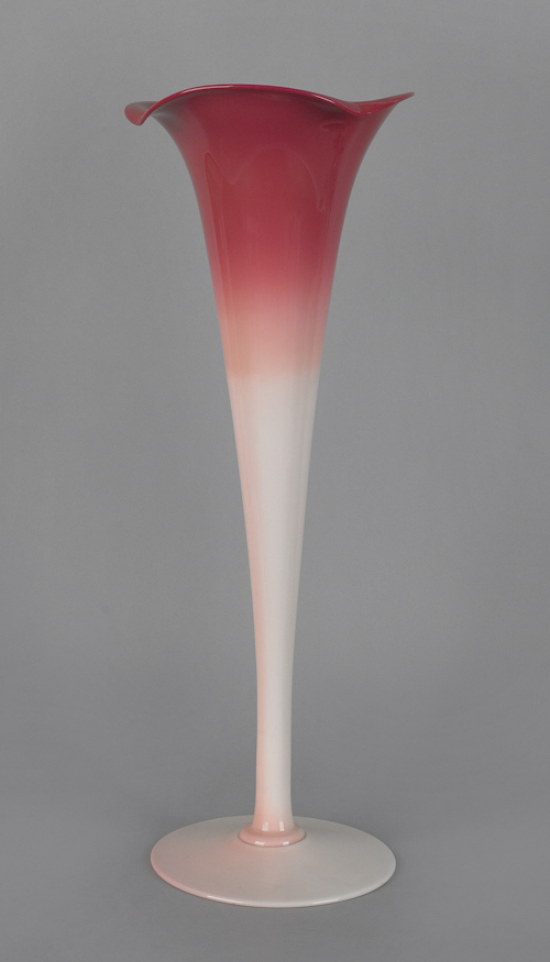 Massive peachblow lily vase 23 1/2"