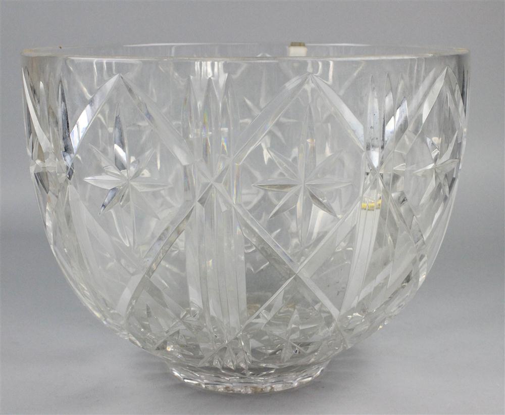 MASSIVE POLISH CUT GLASS PUNCH BOWL