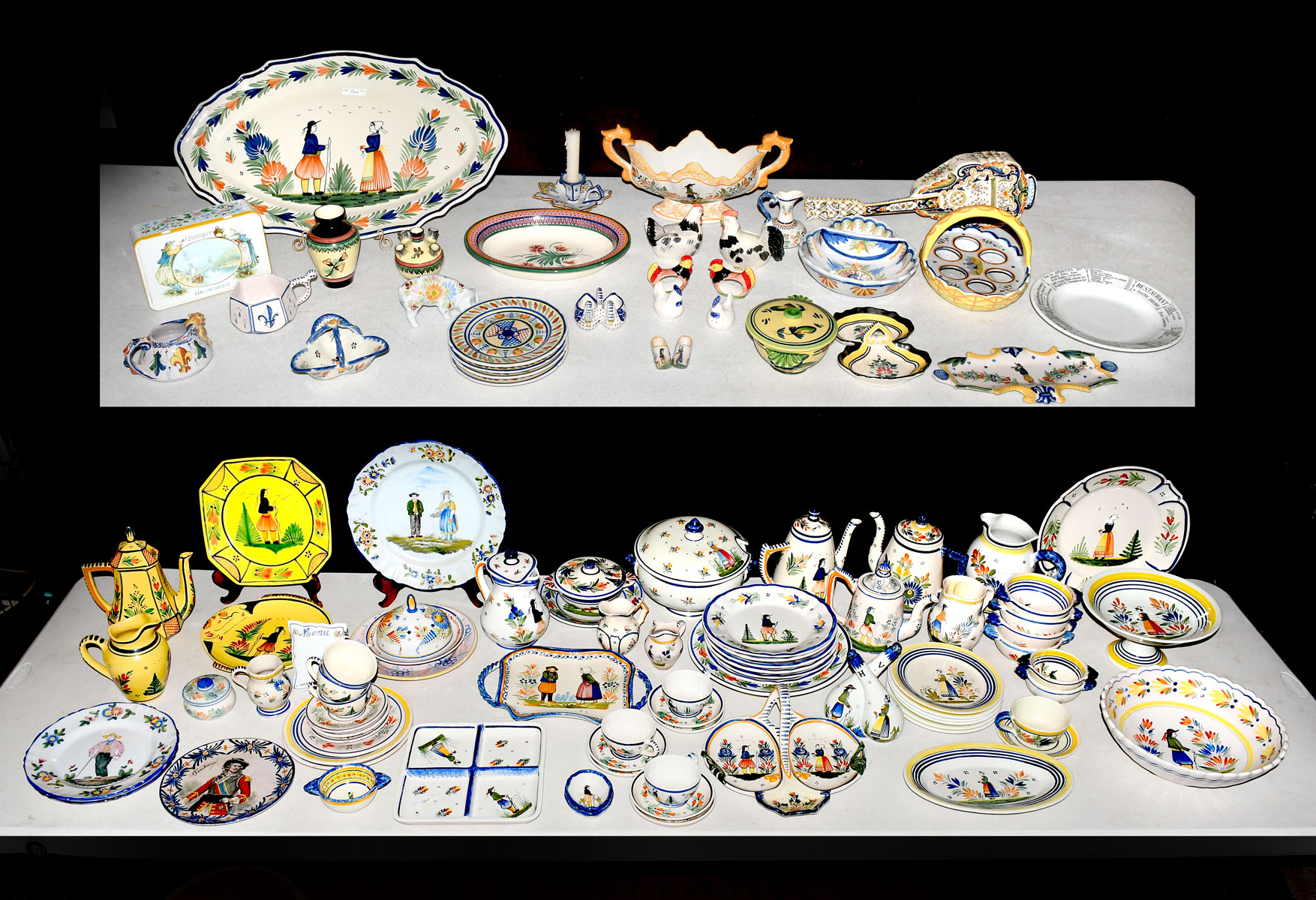 MASSIVE QUIMPER POTTERY COLLECTION: