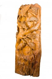 MASSIVE TEAK TREE TRUNK CARVIN