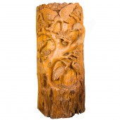 MASSIVE TEAK TREE TRUNK CARVIN