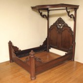 MASSIVE VICTORIAN CARVED WALNU
